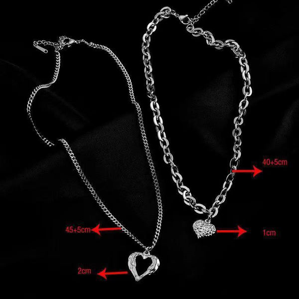 Veile Studios Titanium Steel Angel Wings Necklace Irregular Folds Heart Love For Women Necklaces & Pendants