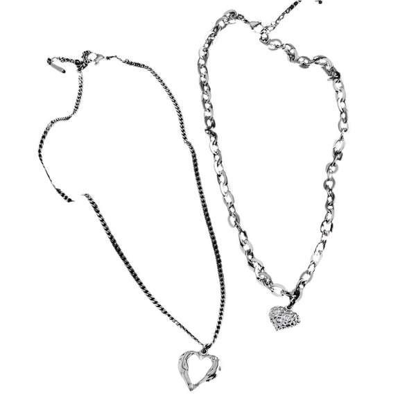 Veile Studios Titanium Steel Angel Wings Necklace Irregular Folds Heart Love For Women Necklaces & Pendants