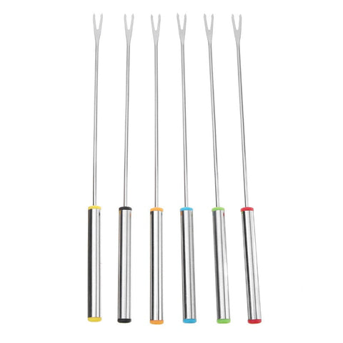6Pcs Stainless Steel Bbq Fork Reusable Barbecue Skewers Cooking Tools Barbecue Accessories