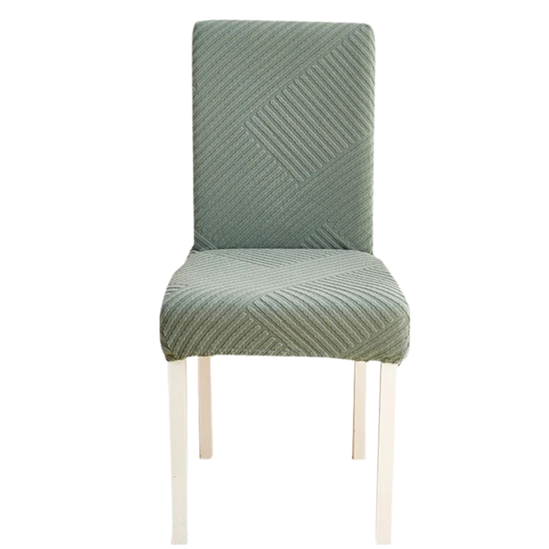 Chair Cover Cypress Green Knitted Lines Design For Dining Room Events Slipcovers