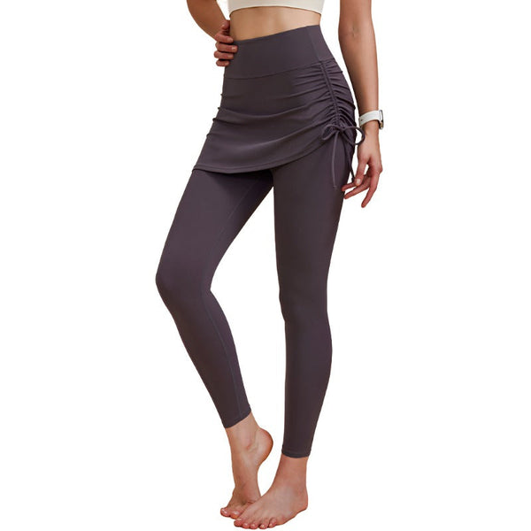 Short Skirt Design Yoga Pants Fake Two Piece High Waisted Leggings For Activewear Activewear Skirts & Skorts