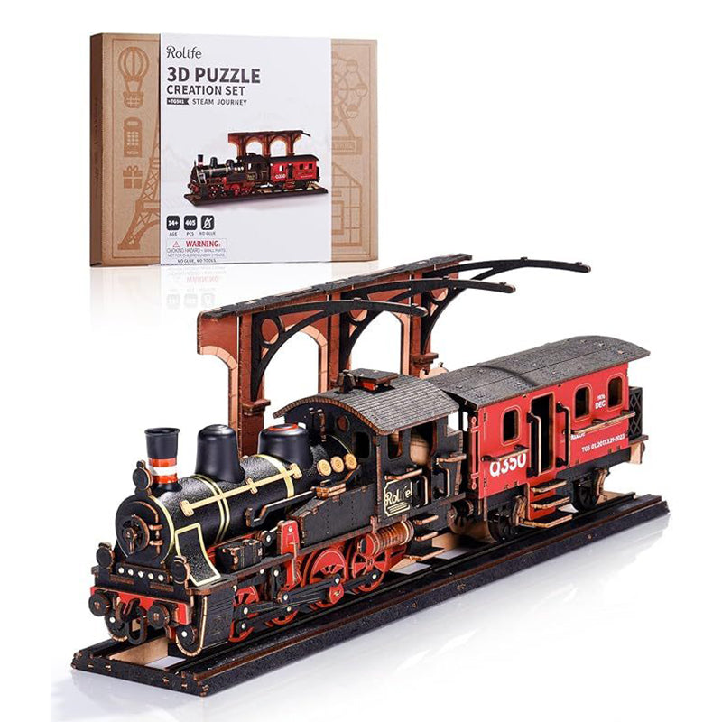 Robotime Steam Journey Model Kits 3D Wooden Craft Gifts For Adults Puzzles