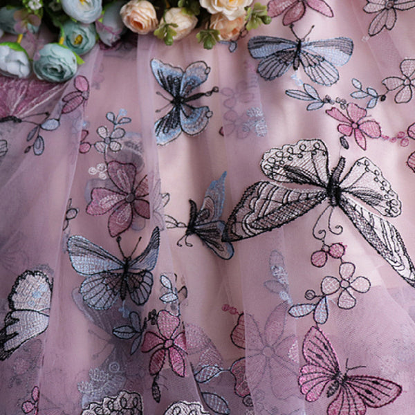 Skirts Fashion Butterfly Embroidery Mesh Gauze Skirt For Women Clothing Shoes Accessories