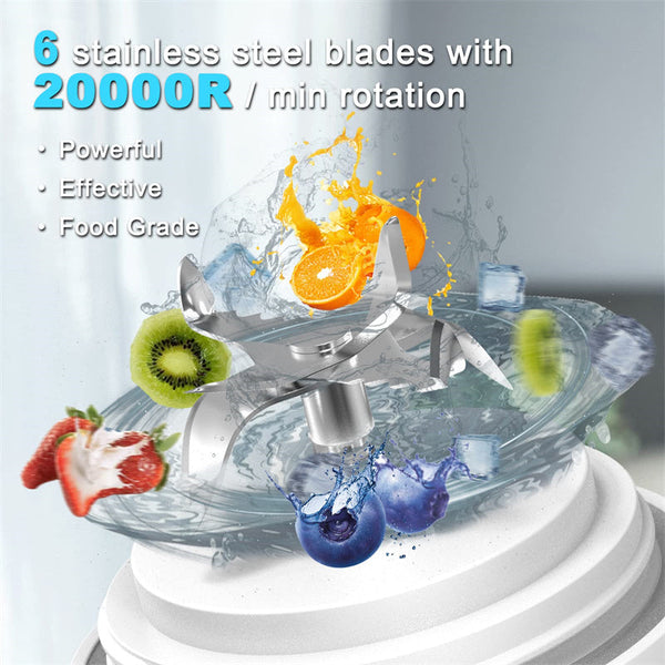 Portable Blender Juicer Personal Size Shakes Smoothies 6 Blade Mini Handheld Blenders
