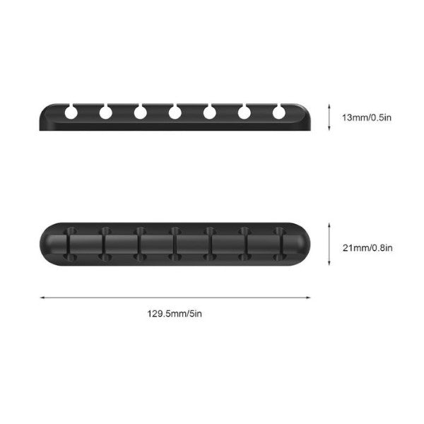 Silicone Cable Holder Clip Cord Winder Self Adhesive Wire Organizer 8 Slots Cable Ties & Organisers