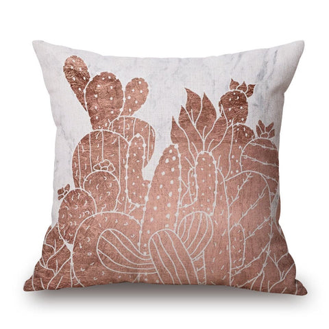 Cactus Painting On Cotton Linen Pillow Cover Cushions & Decorative Pillows