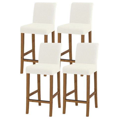Cafe Bar Stool Jacquard Covers Stretch Dining Room Armless Chair Slipcover