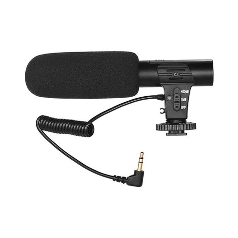 Camera Video Recording Microphone Super Cardioid Pickup Black Microphones