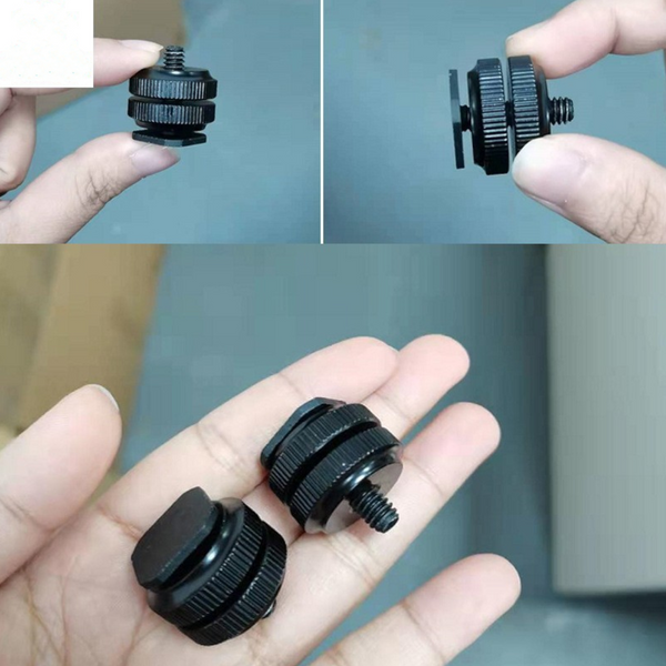 1/4" Tripod Mount Screw Hot Shoe Adapter Stand To Camera Tripod Heads