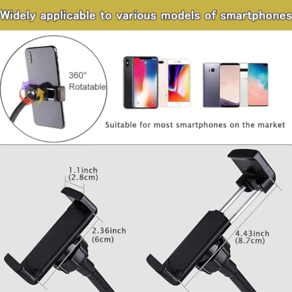 Camera Tripods Gimbals Selfie Sticks Universal Ring Light With Flexible Mobile Phone Bracket Lazy Table Lamp Led Live Stream And Makeup Long Arms For Broadcast Office Kitchen White