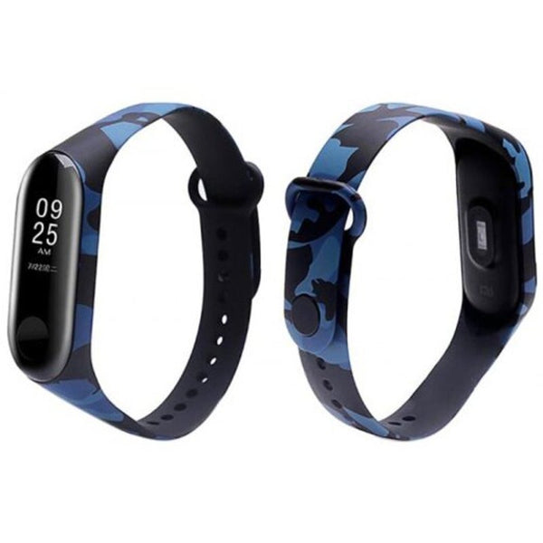 Camouflage Pattern Replacement Watch Strap Anti Lost Watchband For Xiaomi Mi Band 3 Blue