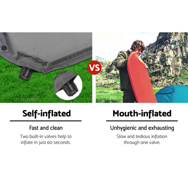 Weisshorn Self Inflating Mattress Grey Inflatable Mattresses & Airbeds