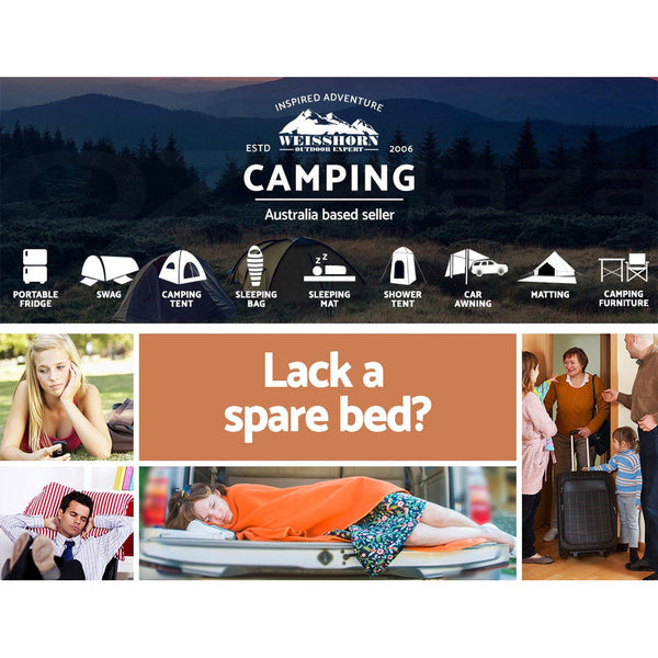 Weisshorn Single Size Self Inflating Matress Joinable 10Cm Thick Coffee Inflatable Mattresses & Airbeds