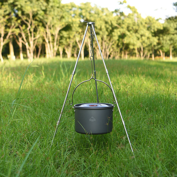 Camping Tripod For Fire Hanging Pot Outdoor Campfire Cookware Picnic Cooking Grill