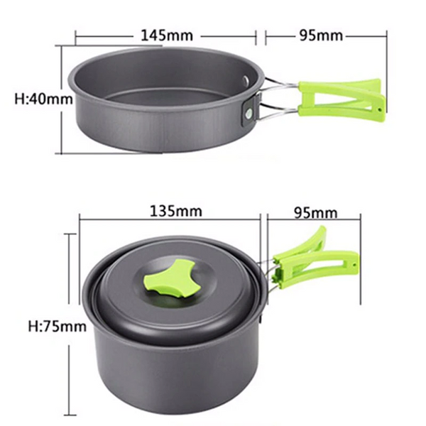 Mess Kit Backpacking Gear Hiking Outdoors Cooking Camping Cookware