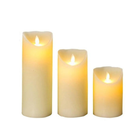 3 / Set Led Flameless Swing Candles Safe Battery Operated Lights Home Decor
