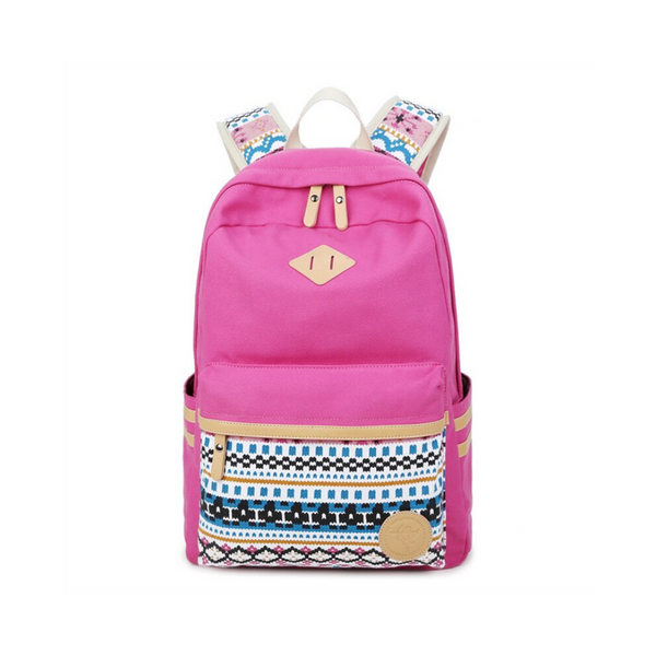 Canvas School Backpack Laptop Bag Shoulder Daypack Handbag