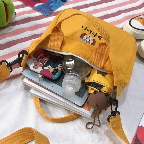 Canvas Bag Summer Student Cloth Simple Wild Portable Small Shoulder Messenger Trend Suitable For Women Women's Bags & Handbags