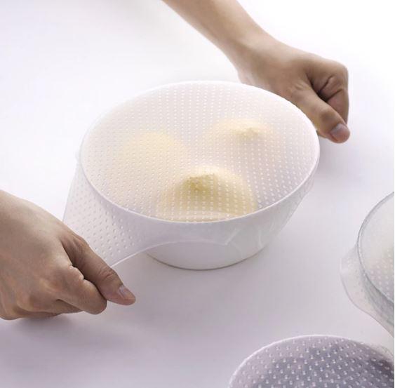 4Pcs / Set Reusable Silicone Bowl Cover Food Wrap Seal Vacuum Lid
