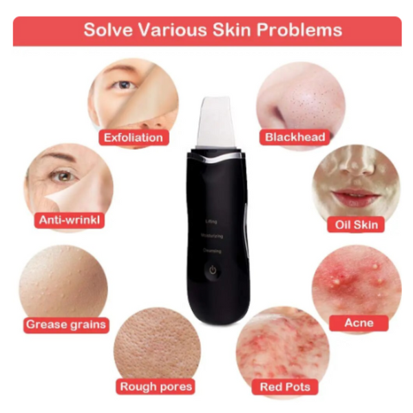 Ultrasonic Skin Scrubber Facial Cleaning Peeling Shovel Lifting Machine+ Spa Nano Face Sprayer Steamer