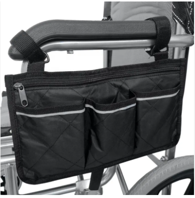 Pram Organisers & Nets Cycling Walker Bag Rollator Organizer Pockets Wheelchair Scooter Stroller Side Storage