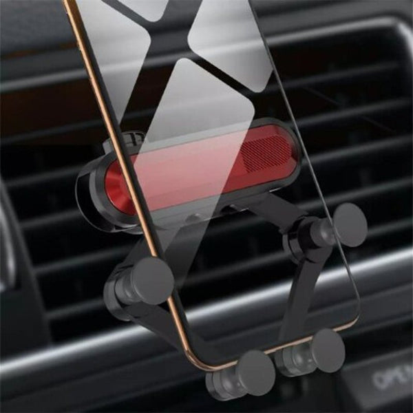 Car Air Vent Gravity Linkage Phone Holder Stand Mountshock Absorption Universal For Iphone Huawei Red