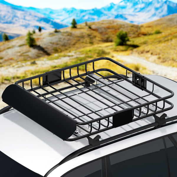 Giantz Universal Car Roof Rack Basket Luggage Carrier Steel Vehicle Cargo 111Cm Roof Racks