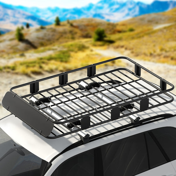 Giantz Universal Car Roof Rack Basket Luggage Vehicle Cargo Carrier 160Cm Black Roof Racks