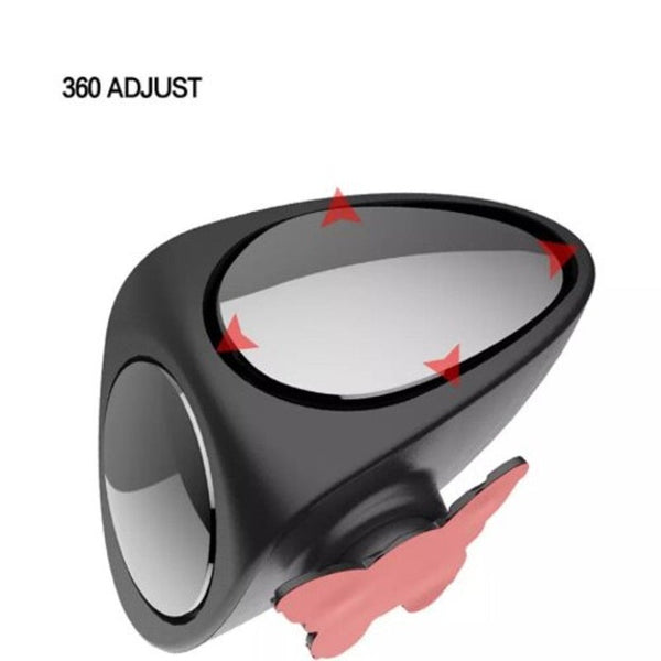 Car Double Side Blind Spot Rearview Mirror Hd 360 Degrees Wide Angle Reversing Auxiliary Black