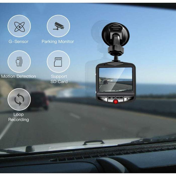 Car Audio Accessories Driving Recorder 1080P Hd Camera Dashboard With Motion Detection Black
