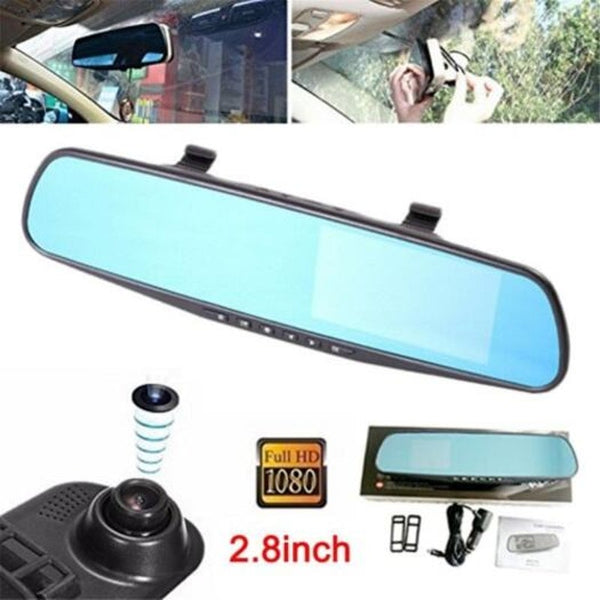 Car Dvr Dash Cam Rearview Mirror Driving Recorder 1080P Hd Blue Screen Anti Light Multi Language Rear View Monitors/Cams & Kits