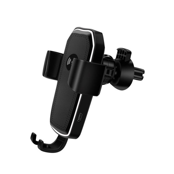 Car Gravity Sensing Bracket Air Outlet 10W Mobile Phone Wireless Charger Black Chargers & Cradles