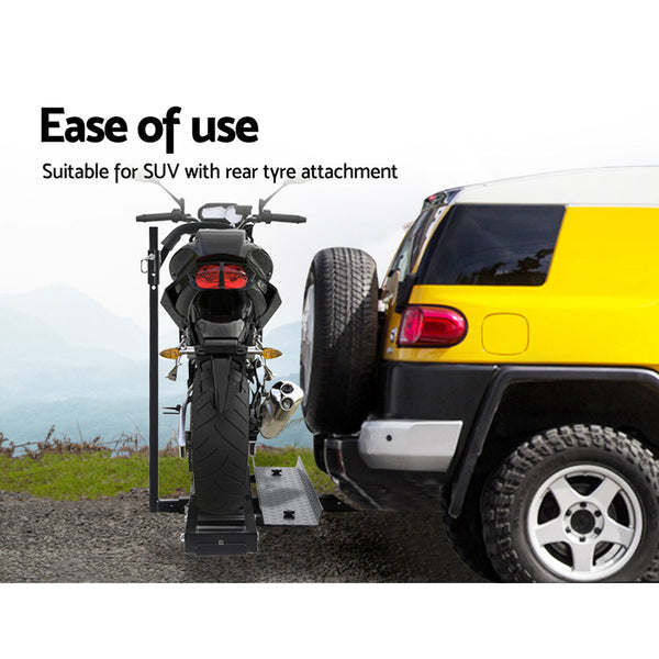 Giantz Motorcycle Motorbike Carrier Rack 2" Towbar Arm Dirt Bike Ramp Steel Motorbike Ramps