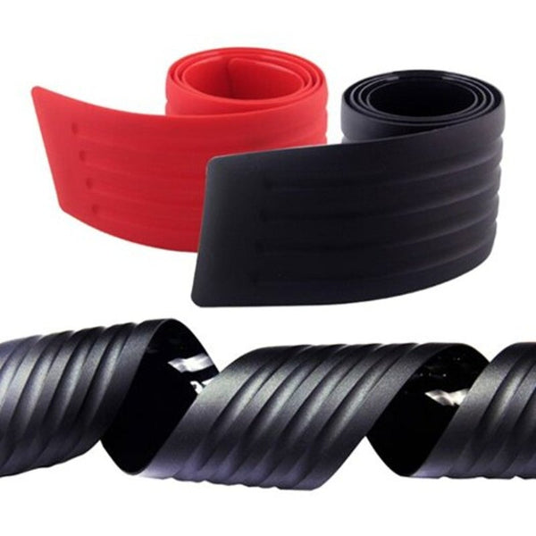Car Rear Bumper Protector Trunk Boot Rubber Strip Black Mouldings Trim