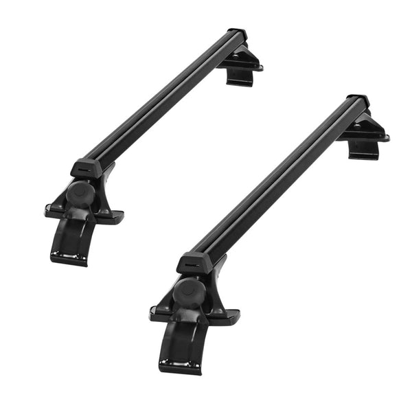 Giantz Universal Car Pod Aluminium Cross Bars Brackets 145Cm Black Roof Racks