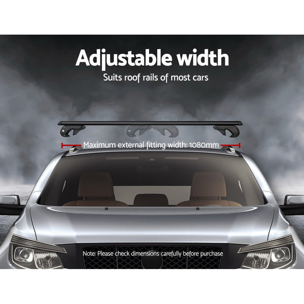 Universal Aluminium Car Adjustable Cross Bars Black Auto Accessories Roof Racks