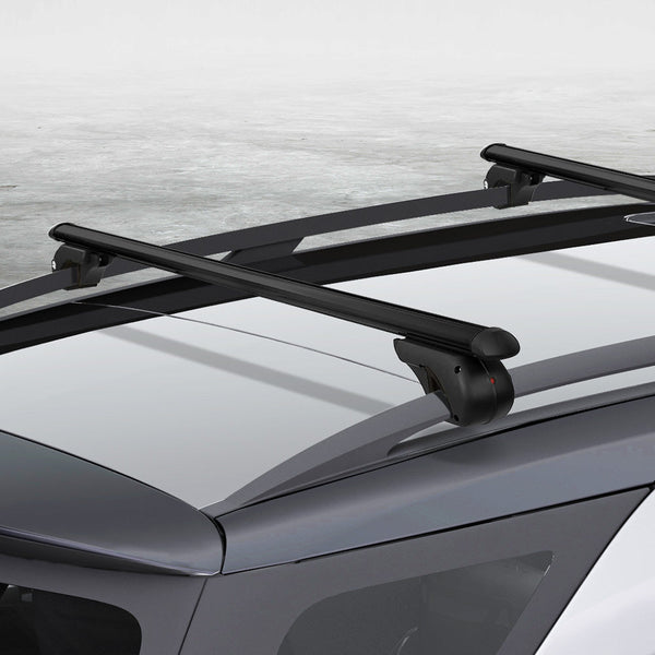 Universal Car Roof Rack 1080Mm Cross Bars Aluminium Black Adjustable 90Kgs Load Carrier
