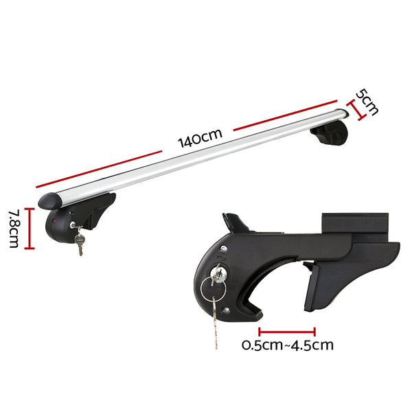 Giantz Universal Car Roof Rack 1360Mm Cross Bars Aluminium Silver 90Kgs Load Carrier Roof Racks