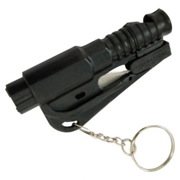 Car Safety Hammer Escape Tool Keychain Black