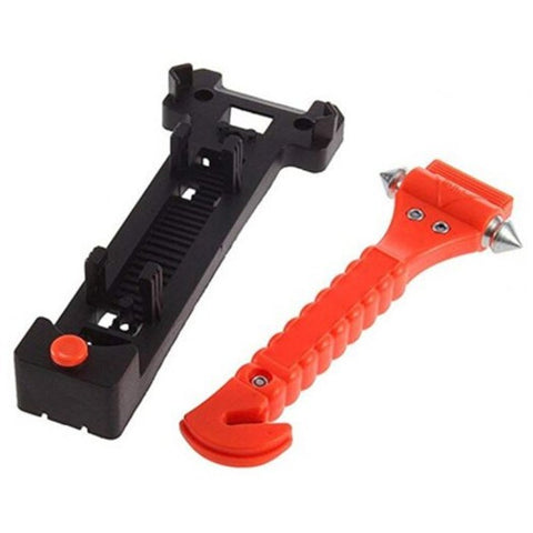 Car Safety Hammer With Carbide Tip Emergency Vehicle Escape Tool Red