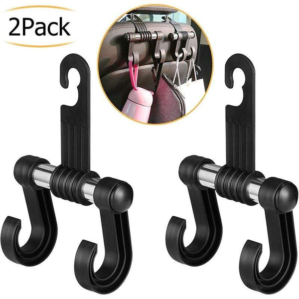 Car Organisers Seat Headrest Hook 2 Pcs. Preyda Can Store Shopping Bags Coats Wallets Baby Products Suitable For Cars Jeep Suv Trucks Etc. Black