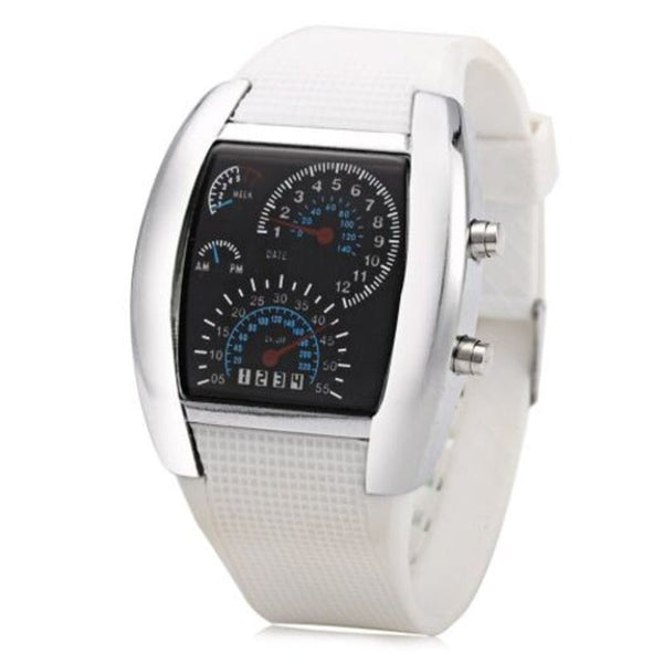 Veile Studios Car Speedometer Shaped Dial Male Led Watch Black Watches