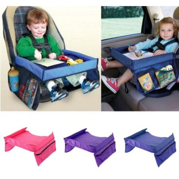 Car Storage Table Children Safety Seat Tray Holder Black