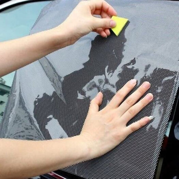 Car Sun Front Visor Sunscreen Protection Pad Electrostatic Mesh Film Black Sun Visors