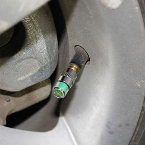 Car Tire Pressure Gauge Monitoring Nozzle 4Pcs Silver