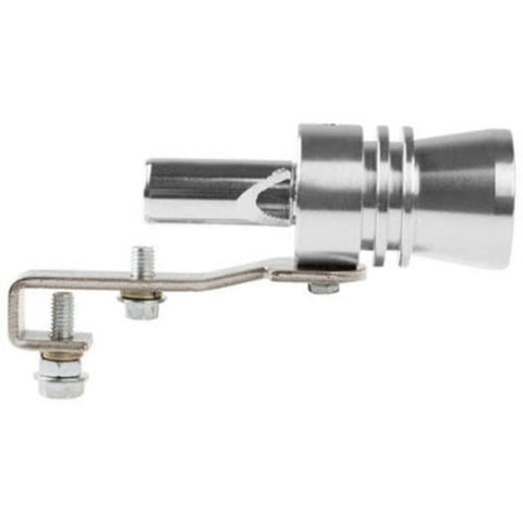 Car Tuning Turbine Exhaust Pipe Sounder Whistle Silver L