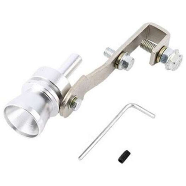 Car Tuning Turbine Exhaust Pipe Sounder Whistle Silver L