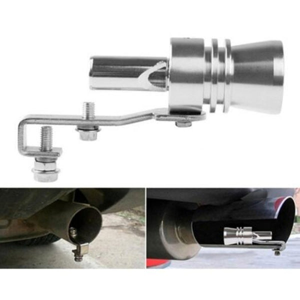 Car Tuning Turbine Exhaust Pipe Sounder Whistle Silver L Exhaust Systems