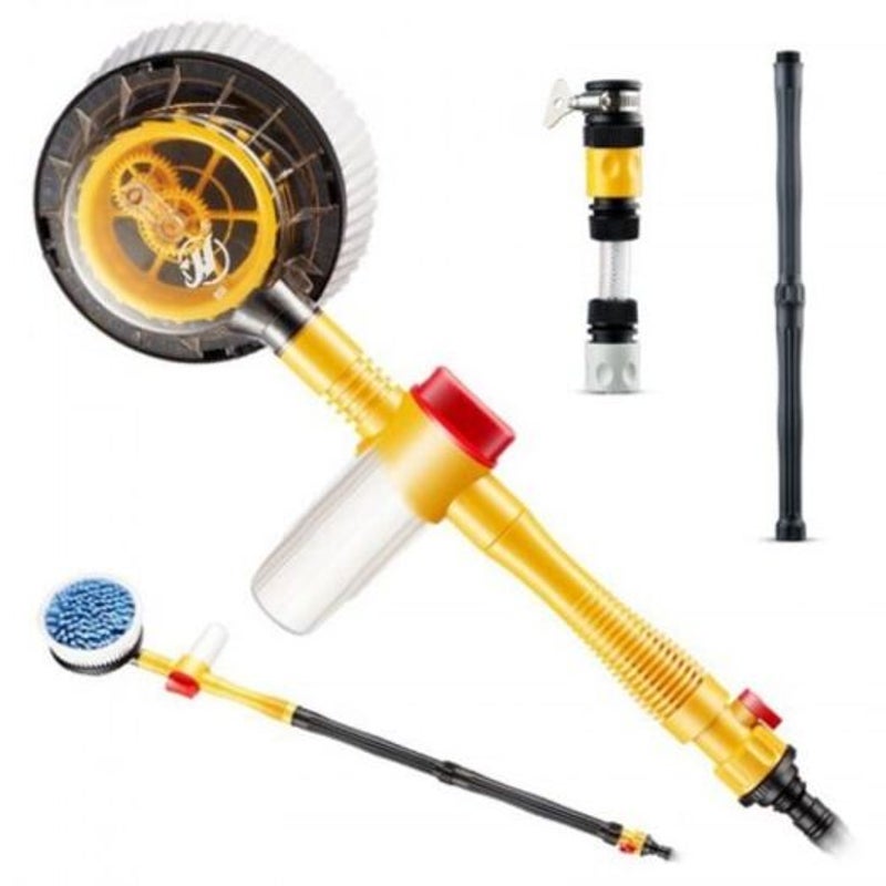 Car Wash Mop Washing Tool Set Automatic Rotary Water Round Brush Goldenrod Cleaning Waxing & Valeting