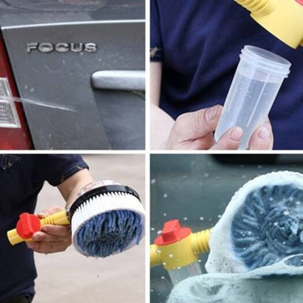 Car Wash Mop Washing Tool Set Automatic Rotary Water Round Brush Goldenrod Cleaning Waxing & Valeting